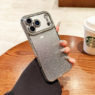 RSRDDY閃粉水鉆支架適用蘋(píng)果17promax手機殼iphone16pro鏡頭全包15硅膠 [質(zhì)感銀閃粉卡]水鉆邊框自帶鏡頭膜 iPhone 14