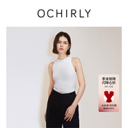 歐時(shí)力OCHIRLY 挖肩棉質(zhì)無(wú)袖針織衫女上衣背心修身法式夏季新品 白色 S