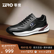 零度Zero運動(dòng)鞋男新款頭層牛皮休閑男鞋時(shí)尚舒適低幫緩震回彈慢跑鞋男 黑色 40 拍比運動(dòng)鞋小一碼