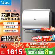 美的（Midea）60升玲瓏超薄雙膽扁桶電熱水器3300W家用一級能效鎂棒免換速熱F6033-UD5(HE)以舊換新國家補貼