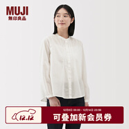 無(wú)印良品（MUJI） 女式 棉紗 長(cháng)袖罩衫 女士襯衫襯衣內搭女裝25年秋季上衣BC2O7A5A 米白色 XL （165/92A）