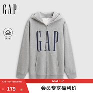 GAP男女裝2025秋季新款logo印花抓絨寬松運動(dòng)連帽衫衛衣786920 灰色 M (170/92A) 亞洲尺碼