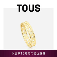 TOUS  桃絲熊Bear row系列銀鍍金鏤空戒指女情侶對戒女情侶禮物 14T