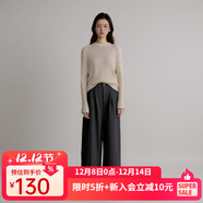 西町村屋（SETIROM）清冷感小衫女裝冬季新款簡(jiǎn)約風(fēng)長(cháng)袖百搭針織衫HD8112304 米白 均碼