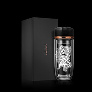 LEIDFOR雷德夫【聞戲起舞】雙層玻璃杯男士水杯杯子防摔茶杯 舞獅280ml