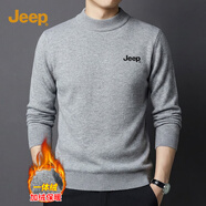 JEEP一體絨經(jīng)典半高領(lǐng)毛衣男士冬新款加厚保暖針織衫美式潮牌顯瘦上衣