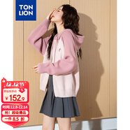 唐獅（TonLion）2025秋冬新款女毛衣連帽插肩袖繡花針織開(kāi)衫毛線(xiàn)衫外套