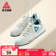 匹克大三角板鞋女鞋冬季耐磨運動(dòng)鞋低幫男鞋復古百搭休閑鞋女 【女款】米白/果綠 37