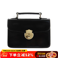 玩累了的孩子·New York City 美式復古頭層牛皮百搭手拎斜挎 手工小方包 意大利Coripel開(kāi)邊珠小牛皮-黑色