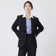 達佳詩(shī)-衣櫥長(cháng)青 職業(yè)西裝套裝女正裝通勤穿搭面試公務(wù)員西裝外套 黑色 西裝 S 【職場(chǎng)小心機】