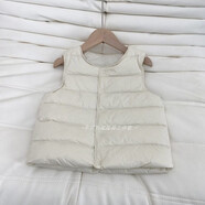特價(jià)兒童羽絨馬甲圓領(lǐng)內膽男童女童寶寶內搭背心秋冬白鴨絨 100cm 充絨量32g 均碼 奶白