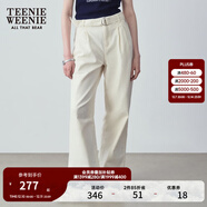 Teenie Weenie小熊女裝秋季簡(jiǎn)約休閑松弛闊腿褲長(cháng)褲時(shí)尚韓版寬松褲 白色 M (165)
