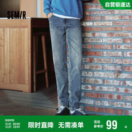 森馬（Semir）森柔牛仔|牛仔褲男經(jīng)典小腳褲顯瘦顯高長(cháng)褲秋季褲子103524124102A