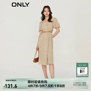 ONLY秋季氣質(zhì)設計感露肩收腰中長(cháng)款連衣裙女|123207057 H91 鄉村小棕格 S (160) 80A