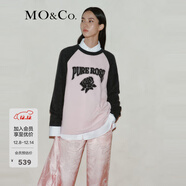 MO&Co.【綿羊毛×山羊絨】春秋美式復古寬松毛衣紅色摩安珂 冰粉色 S 160
