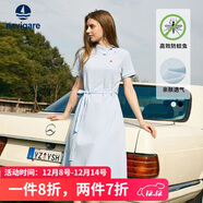 Navigare意大利小帆船女士短袖Polo裙休閑連衣裙2322874503 冰水藍 XL 