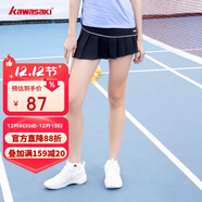 kawasaki 川崎羽毛球服運動(dòng)跑步網(wǎng)球短裙女防走光半身裙A2754 黑色 2XL 