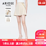 艾諾絲雅詩(shī)【商場(chǎng)同款】夏新款鏈條裝飾短裙百褶裙學(xué)院風(fēng)JK裙女10513526 燕麥色 S