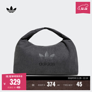 adidas「云朵包」牛仔風(fēng)大容量運動(dòng)挎包女子阿迪達斯官方三葉草 黑色 NS