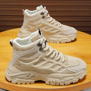 蜘蛛王（SPIDER KING）斷碼2026工裝男鞋冬季防滑登山馬丁靴男士厚底增高老爹鞋運動(dòng)休閑 2165淺卡 40