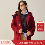 ELAND【經(jīng)典長(cháng)期主義】羊毛衣戀毛呢外套女休閑大衣2025秋季新款 EEJWF4TE01紅色(20)Red XS /155