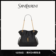 YSL圣羅蘭【24期免息】女士JAMIE SHOPPING小號羊皮革托特包 黑色 U