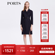 PORTS寶姿女裝長(cháng)袖OL風(fēng)職場(chǎng)收腰連衣裙ALN9D030JCF036 丈青 L (8)
