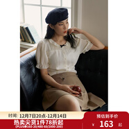 獨束大碼女裝法式甜美荷葉邊風(fēng)琴褶小衫女夏季微胖mm顯瘦襯衫上衣 香草奶油杏 4XL