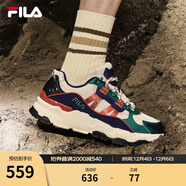 FILA 斐樂(lè )TREK老爹鞋男鞋新款休閑鞋時(shí)尚復古運動(dòng)鞋跑鞋 泡沫白/楊梅綠-WB 41