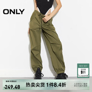 ONLY2025秋季新款休閑運動(dòng)風(fēng)寬松長(cháng)款直筒束腳休閑褲女|125114017 E05 灰橄欖綠 XL (175) 76A