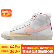耐克NIKE板鞋高幫女經(jīng)典BLAZER MID PRM運動(dòng)鞋FD4342-181白粉36