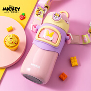 迪士尼(Disney)兒童上學(xué)用保溫杯480ml 316不銹鋼鴨嘴學(xué)生水壺 幼兒園便攜吸管水杯 米妮系列 粉色HM3409N