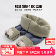 左西男童冬季兒童加絨加厚護膝高腰彈力保暖褲內穿打底褲 藍灰色 170