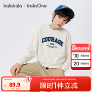 巴拉巴拉balaone童裝兒童衛衣男童2025秋季新款長(cháng)袖t恤女童親子款潮酷 米白10302 170