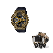 卡西歐（CASIO）液晶指針雙顯系列 200米防水日歷 石英機芯 樹(shù)脂表帶 日韓表男表 金色表盤(pán) 常規表盒