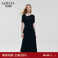 歌莉婭黑色連衣裙女夏新款絕美好看設計感小黑裙子1C5L4HAX0 00B黑色 XL