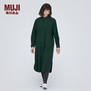 MUJI MUJI 女式 法蘭絨 立領(lǐng)連衣裙  外套 秋冬穿搭 BC2F9C3A 深綠色 M 160/84A