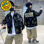 G.duck小黃鴨男童春秋裝牛仔外套中大童春秋款兒童衣服春季男孩炸街潮牌 KP春秋牛仔外套 160 適合身高150cm左右