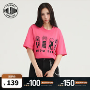 PALLADIUM帕拉丁上衣時(shí)尚休閑可愛(ài)圖案男款短袖T恤1012375 玫瑰粉色 L