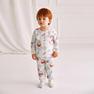 小豬大衛 PECODAVID秋內衣套裝男童女寶寶可愛(ài)印花秋衣秋褲無(wú)骨貼身內衣套 熱氣球兔 90 可開(kāi)襠