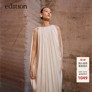 edition【P系列】抽褶無(wú)袖連衣裙女斗篷式工藝感長(cháng)裙 米白色 XS 155