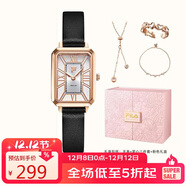 斐樂(lè )（FILA）手表女復古簡(jiǎn)約小方表女士腕表圣誕節禮物送女友6264-105B