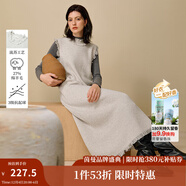 茵曼2025秋冬女裝新款波西風(fēng)米亞風(fēng)流蘇毛邊圓領(lǐng)無(wú)袖毛織連衣裙 灰杏 S