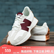 NEW BALANCE NB327官方休閑鞋女鞋秋冬復古增高鞋潮流百搭低幫輕便軟底運動(dòng)鞋 灰色/米白/酒紅 WS327KA 38 (腳長(cháng)24.5cm)