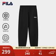 FILA 斐樂(lè )情侶款男女長(cháng)褲25秋冬季新款休閑寬松收口運動(dòng)褲子加絨保暖 【加絨版】正黑色-BK S 165/76A/S