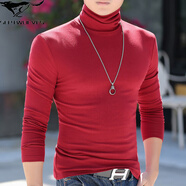 七匹狼夾克專(zhuān)家秋冬高領(lǐng)打底衫男士純棉修身彈力長(cháng)袖T恤休閑發(fā)熱衣服冬季T 暗紅色 L 推薦【110-120斤】