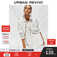 UR2025冬季新款女裝簡(jiǎn)約通勤氣質(zhì)風(fēng)長(cháng)袖開(kāi)襟襯衫UWB250002 本白 L