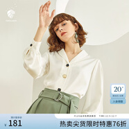 范思藍恩春秋新款雪紡白襯衫女設計感小眾復古港味職業(yè)裝襯衣女 白色 M