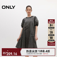 ONLY夏季時(shí)尚休閑泡泡袖寬松短裙連衣裙女|124207018 E00 渡鴉灰色 L 170/88A
