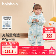 巴拉巴拉童裝嬰兒連體衣寶寶冬裝外出羽絨服服連帽鵝絨萌男童女童 綠色調00344-白鵝絨 100 cm